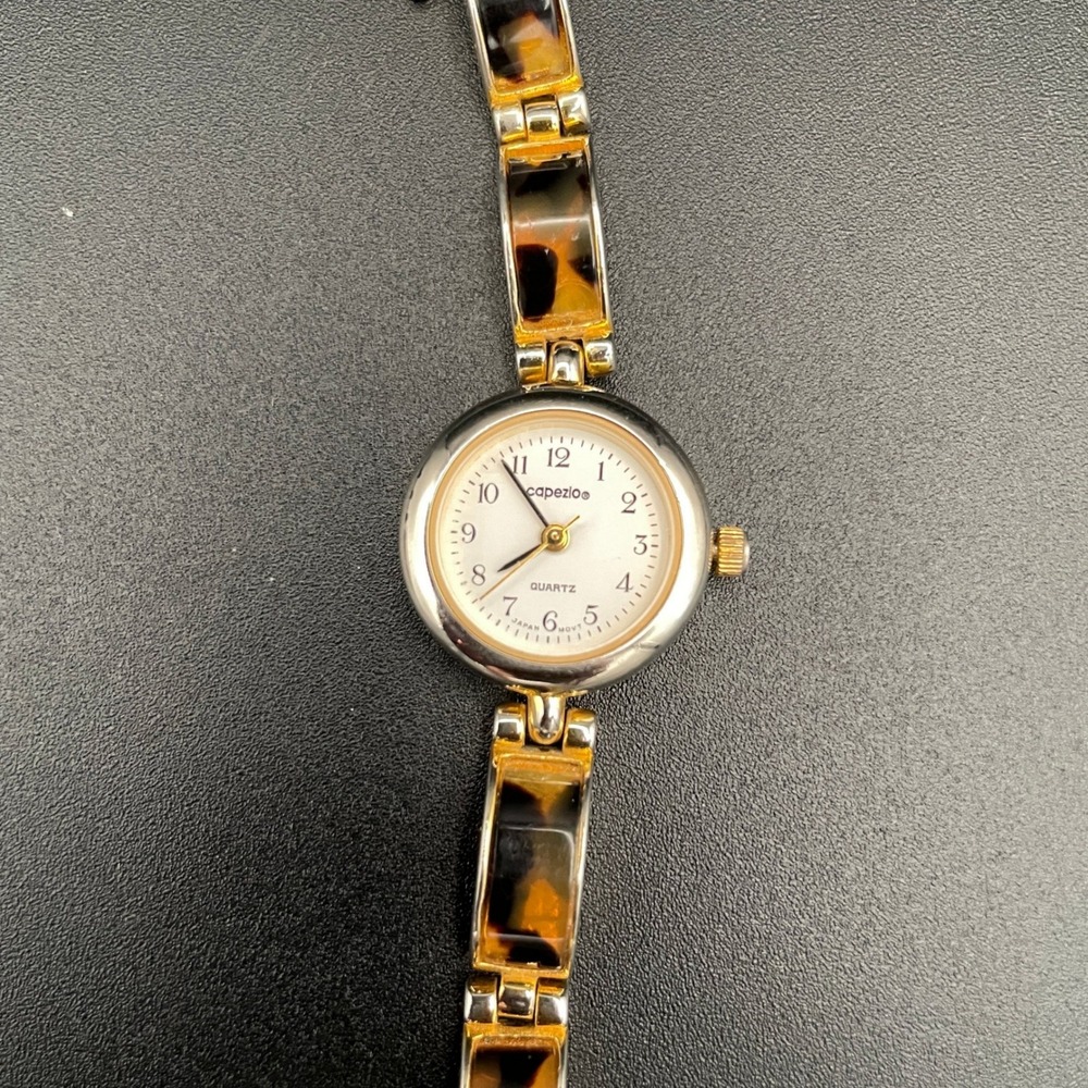 Capezio Tortoise Shell Link Quartz Watch New Battery Women LOOK